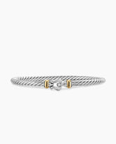 Cable Flex® Buckle Bracelet in Sterling Silver with 14K Yellow Gold, 4mm